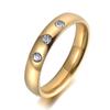 Trendy Gold Color s CZ Crystal Party Rings For Women Girls 316L Stainless Steel Wedding Engagement Ring Jewelry R19031