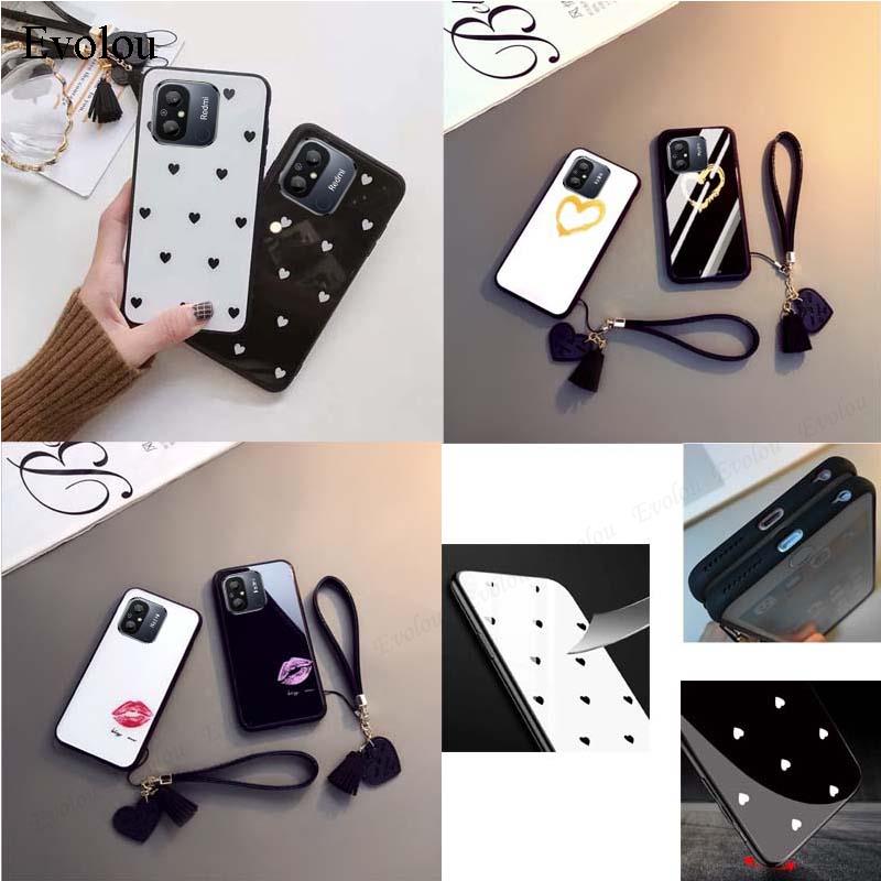 For Tecno Camon 50 Ultra Pattern Tempered Glass Shockproof Hard Protection Case For Camon 50 Pro 4G 40 5G Cover Tassel Lanyard