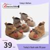 Girls' Plush Cotton Sock Shoes: Winter Cartoon Soft Sole Boots for Infants