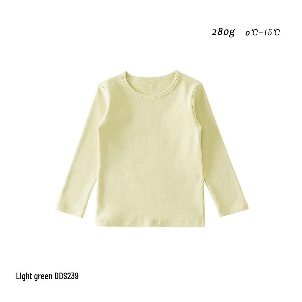 Children's Class A Pure Cotton Long Sleeve T-shirt - Autumn/Winter Round Neck Base Layer for Boys and Girls.