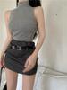Stylish Women's Summer Turtleneck Camisole - Knitted Sleeveless Top