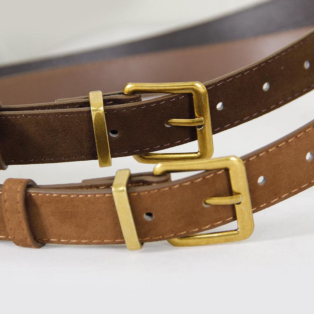 Damen Retro Wildleder Gürtel - Dornschließe für Anzüge und Jeans