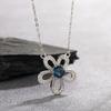 S925 Sterling Silver Natural Topaz Colored Treasure Necklace Women'S Trend Design Fashion Sunflower Pendant