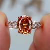Crystal Female Zircon Stone Oval Engagement Rings For Women Rose Gold Color Wedding Bands Jewelry Party Gifts