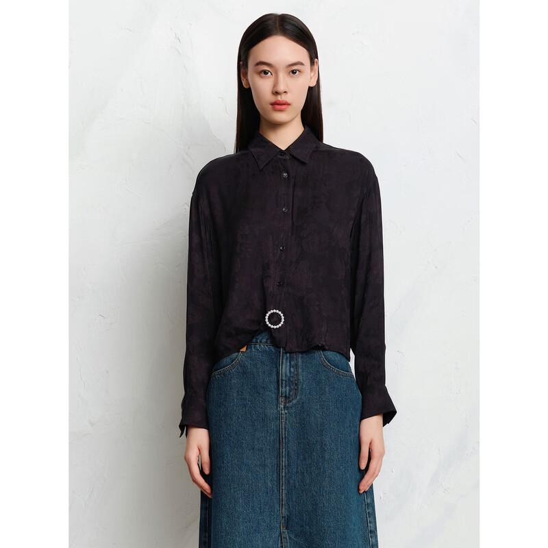 JUZUI Women's Textured Jacquard Polo Shirt