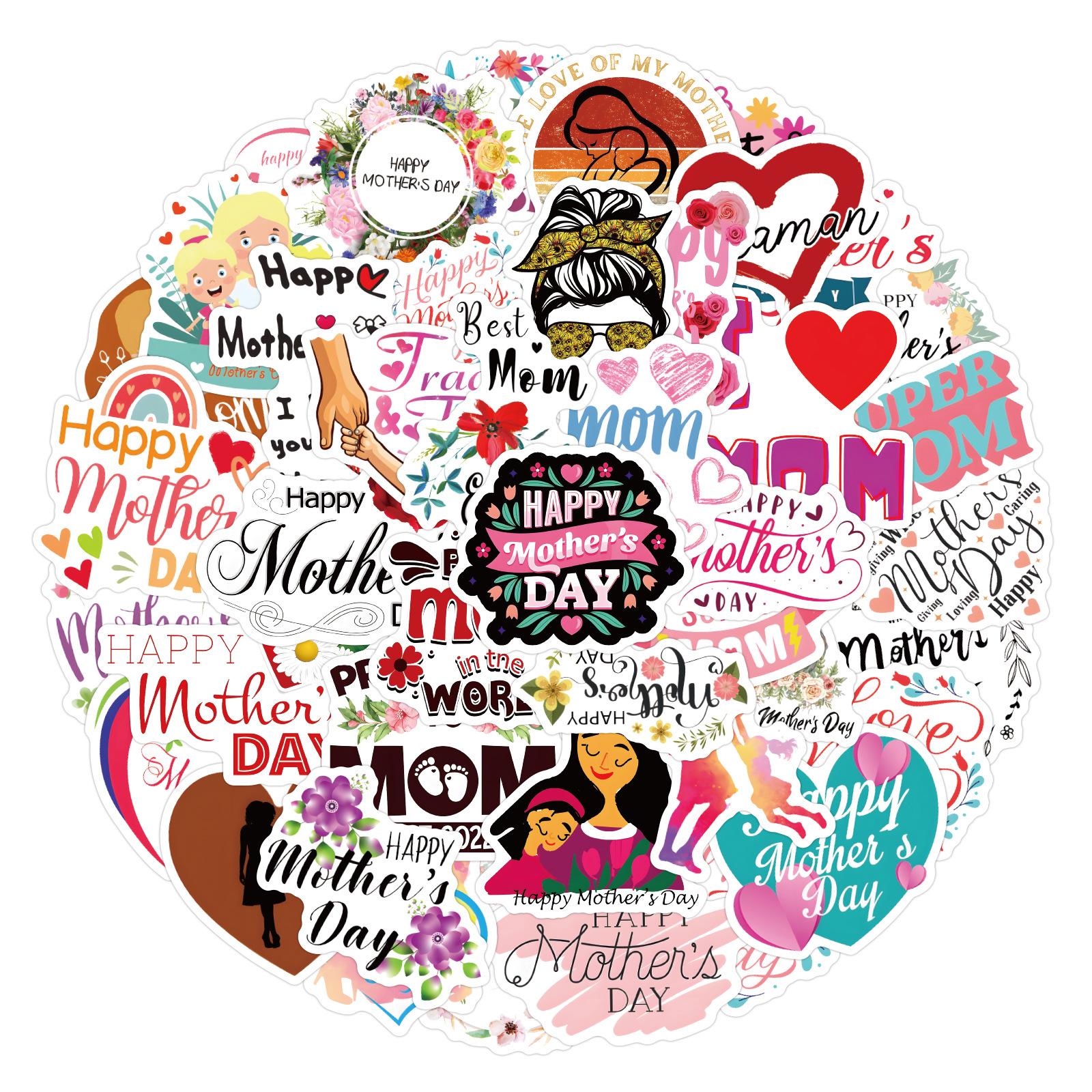 

55 New Mother s Day Graffiti Stickers Decorate Notebook Suitcase Handbook Stickers