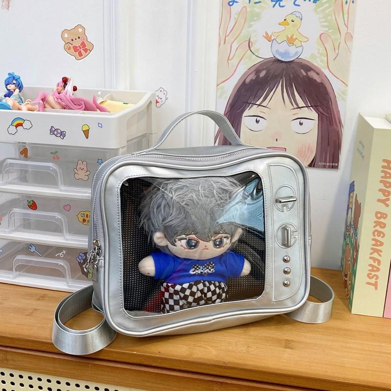 Campus Versatile TV Pain Bag JK Bag Cute Female Transparent Bar Pain Bag Large Capacity Baby Bag Crossbody Backpack No accessories included.