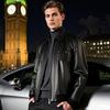 Fu Ting Men's Genuine Leather Lapel Jacket