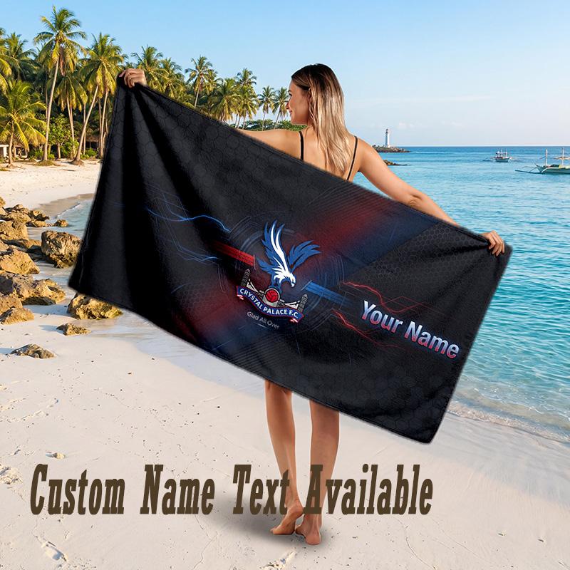Crystal Palace Design Beach Towel Custom Text Large Towel for Beach Vacation
