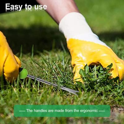 Ergonomic Handle Weed Pulling Tool Stainless Steel V-shaped Head Weeding Device Garden Hand Weeder Tool Gardening Gift