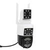 1080P PTZ Outdoor Security Camera WiFi 360 Degree Triple View Outdoor Camera AI Human Detection APP Remote Sharing