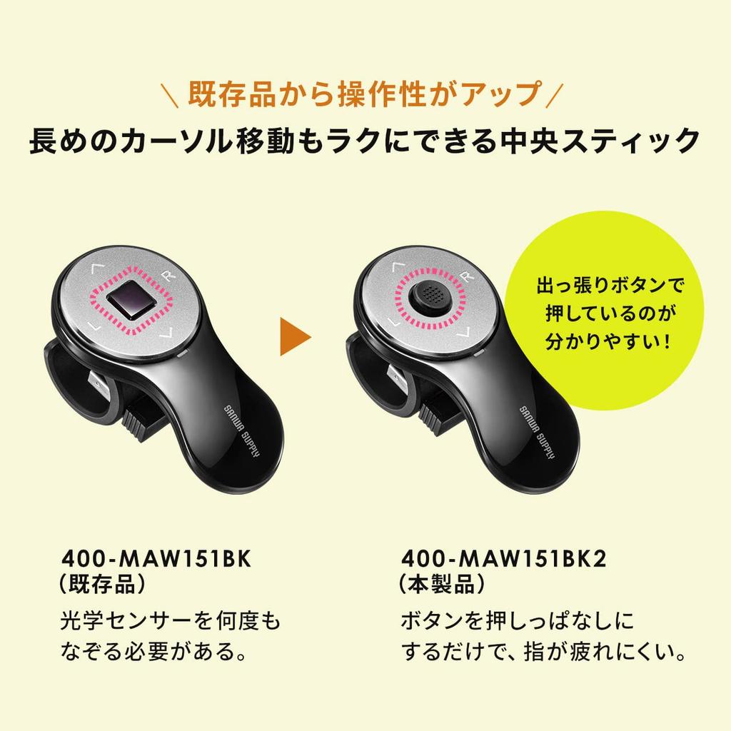 E-Supply Wireless Ring Mouse, 5 Buttons, Drag & Drop Support, Rechargeable, USB-A Connector, for Presentations, PowerPoint, and Keynote, Black