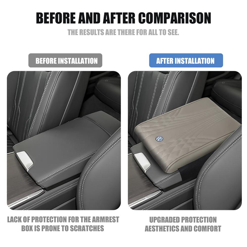 T271Pc Car Center Console Armrest Cover Leather Protection Cushion For Volkswagen GTI Golf Polo Tiguan Passat Touareg Magotan Jetta