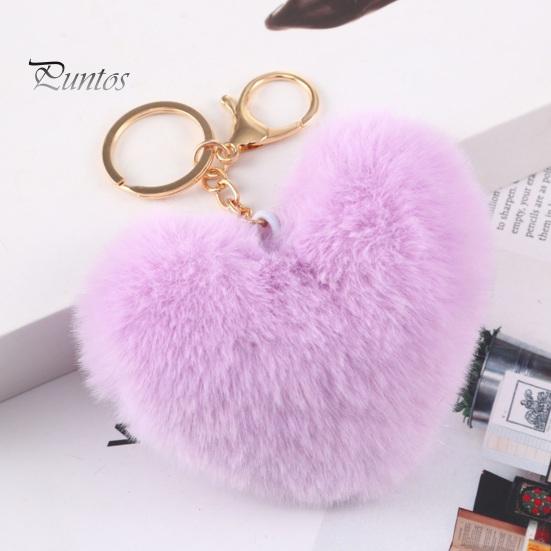 Chaveiro de pelúcia de coração de amor macio e fofo leve para meninas porta-chaves de carro bolsa mochila decoração pingente presente de aniversário