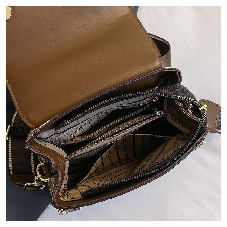 IELGY Retro Fashion Classic Printed Small Square Bag All-Match One-Shoulder Cross-Body Broadband Female Bag