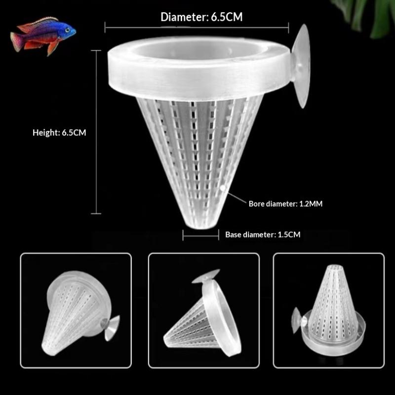 

Прозрачная акриловая чашка для водных растений, горшок для растений для аквариума, с контейнером для кормления на присоске, аксессуары для аквариума A3