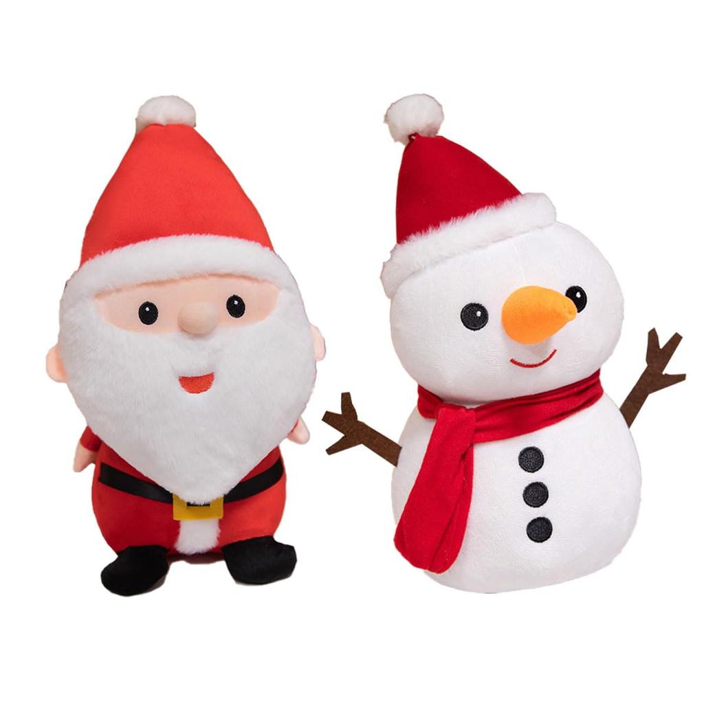 Iikuru Christmas Santa Plush Dolls, Set of 2, Ornamental Decorations