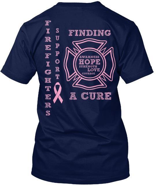 Firefighters Support Breast Cancer T-Shirt Made in the USA Size S to 5XL Unisex T-Shirt S