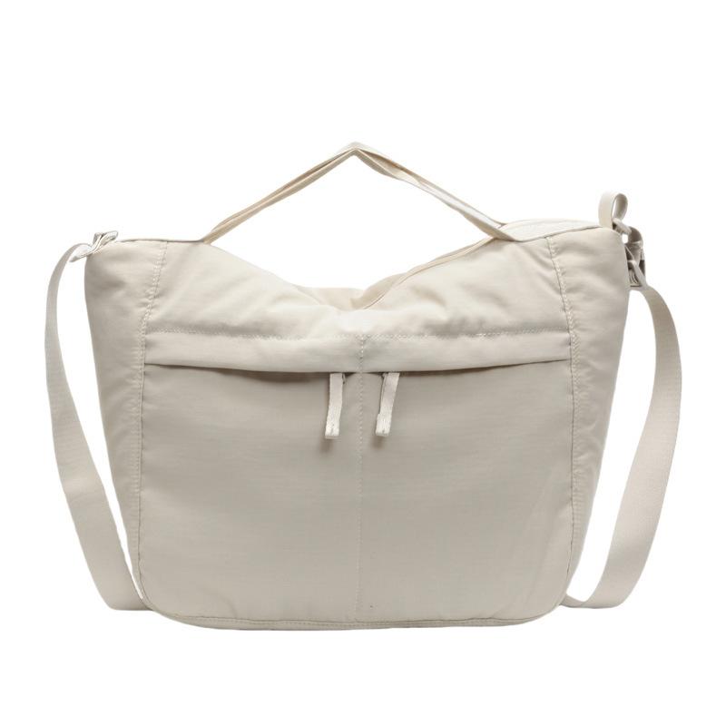 Fashion Large-capacity Handbag, Student Class Messenger Bag, Solid Color Lazy Shoulder Bag, Nylon Cloth Tote Bag.