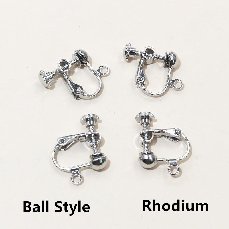 10 Stück 15x13mm Messing-Schraubohrclip-Fassungen, drehbare Pads, Rohlinge für DIY-Schmuckherstellung