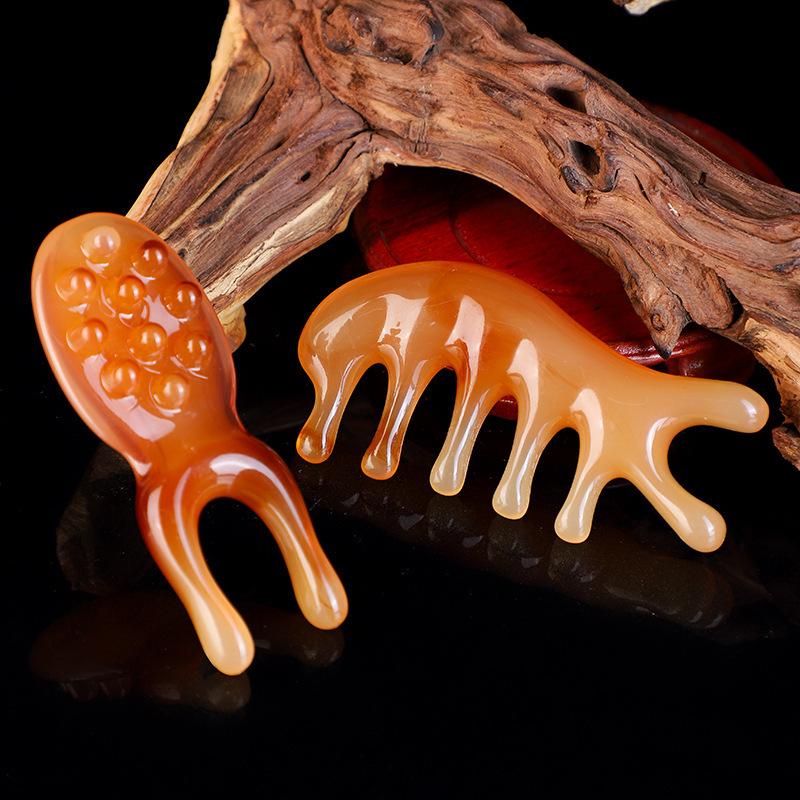 Buffalo Horn Gua Sha Board – Acupoint Scraper for Full Body and Face Meridian Massage in Beauty Salons