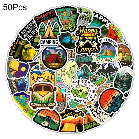 50Pcs Graffiti Stickers Waterproof Reusable Decorate PVC Luggage Water Bottle Outdoor Camping Stickers for Scrapbook