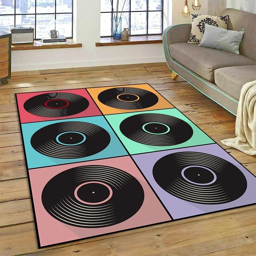 Vinyl Record Music Screen Tape Carpet Home Decor Living Room Hallway Non-slip Mechanical Washable Mat Sofa Coffee Table Area Rug