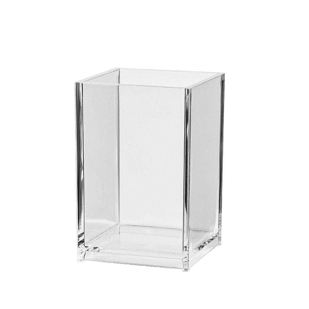 Multifunction Transparent Desk Pen Holder Simple Clear Pencil Storage Box Display Acrylic Stationery Organizer Desktop