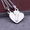 A Set of Two Minimalist Creative Heart-Shaped Key Pendants 'Love You' Couple Necklaces, Symbolizing Friendship, Commitment, And Love, Perfect As Fashi