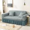 High Elastic Bubble Grid Sofa Cover 1/2/3/4 with Skirt Hem Universal Stretch Couch Protector for Home Living Room Pet Anti Dirt