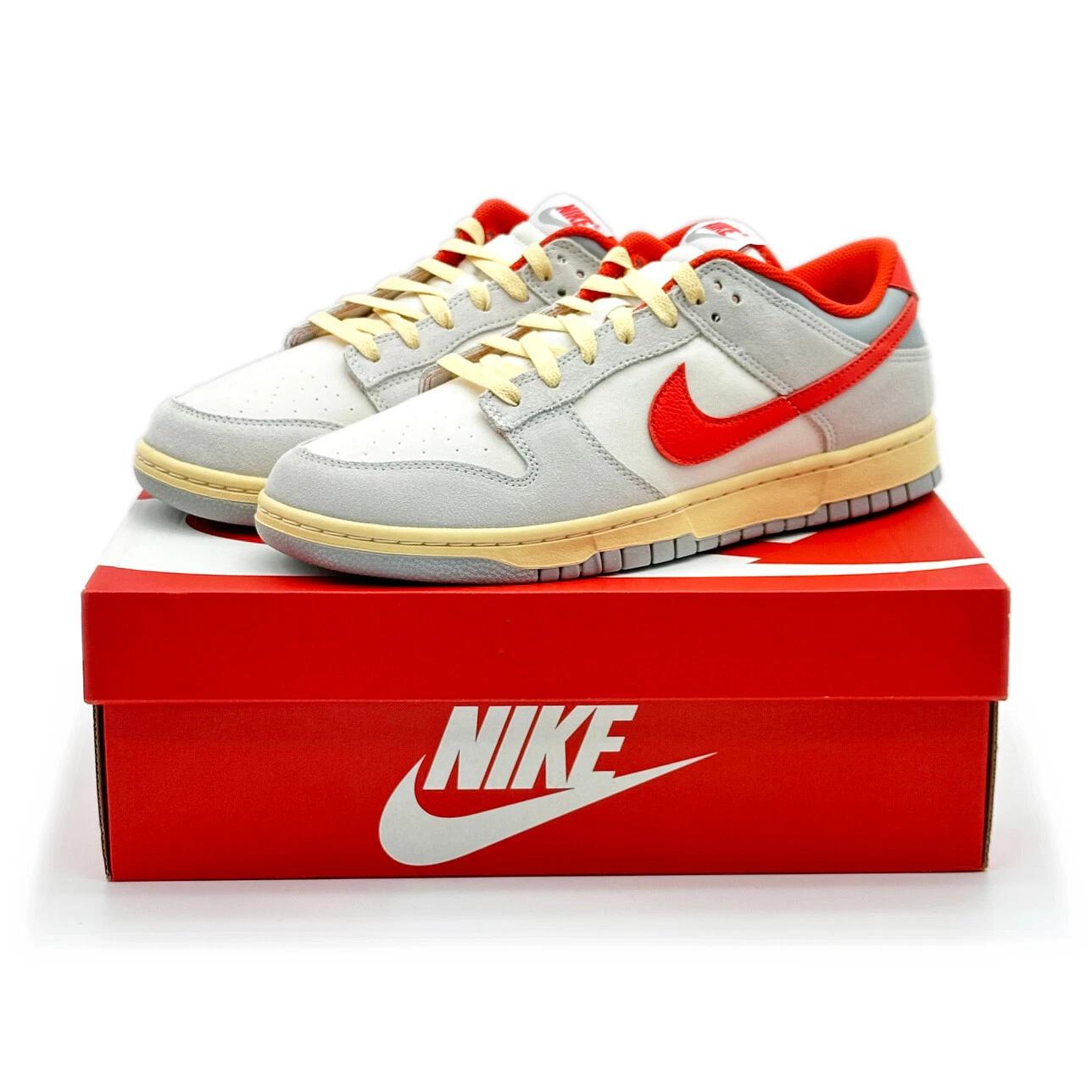 FJ5429-133 Nike Dunk Low Athletic Department Sail Светло-дымчато-серый Пикантно-красный US 10