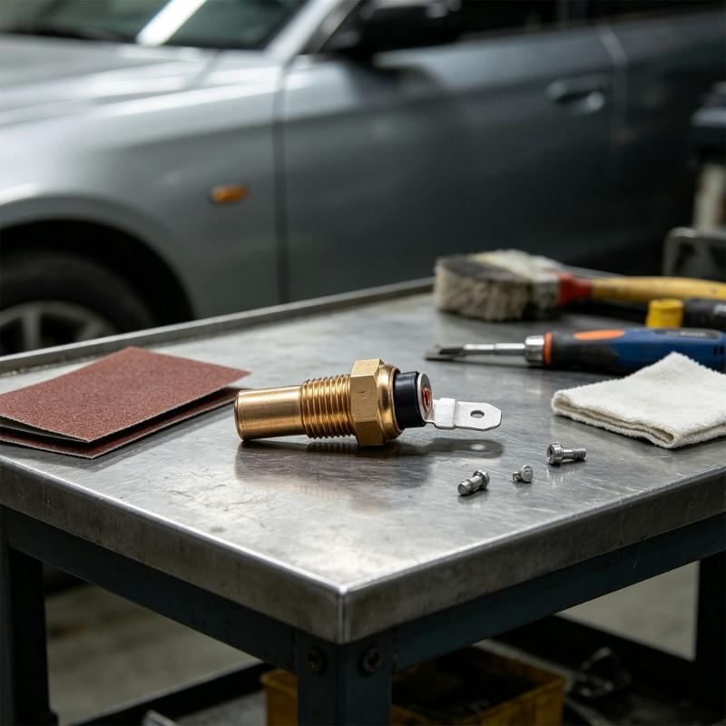 Threaded Coolant Temperature Sensor with Single Terminal Design, Engine Water Temperature Unit for Cooling System Repair and Routine Service