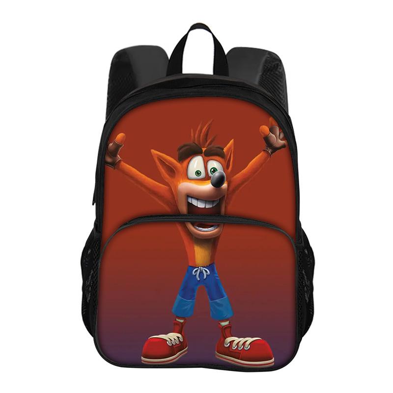 Crash Bandicoot Round Front Bag Backpack Cartoon Printed New Trendy High Quality Student's Best School Companion