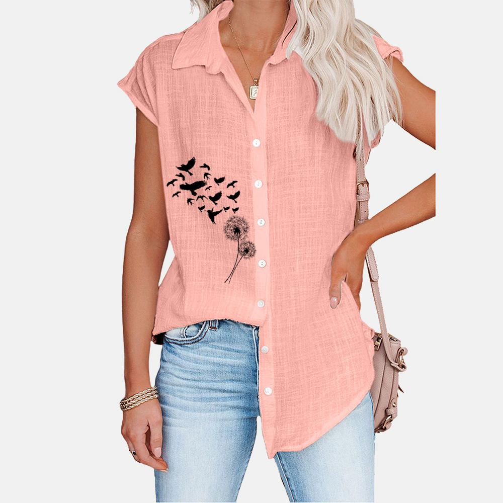 Tricou cu imprimeu casual pentru femei, la moda de primavara si vara, bluze cu maneca scurta, camasa cardigan subtire marime mare