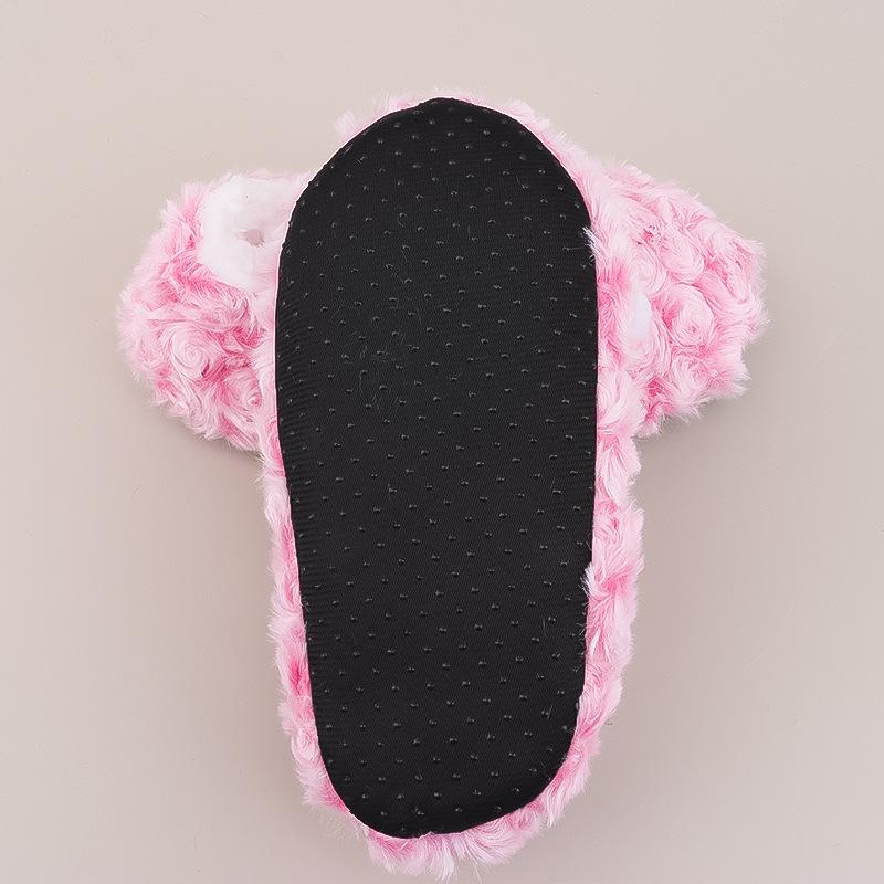Warm Rose Hairball Kids' Slippers