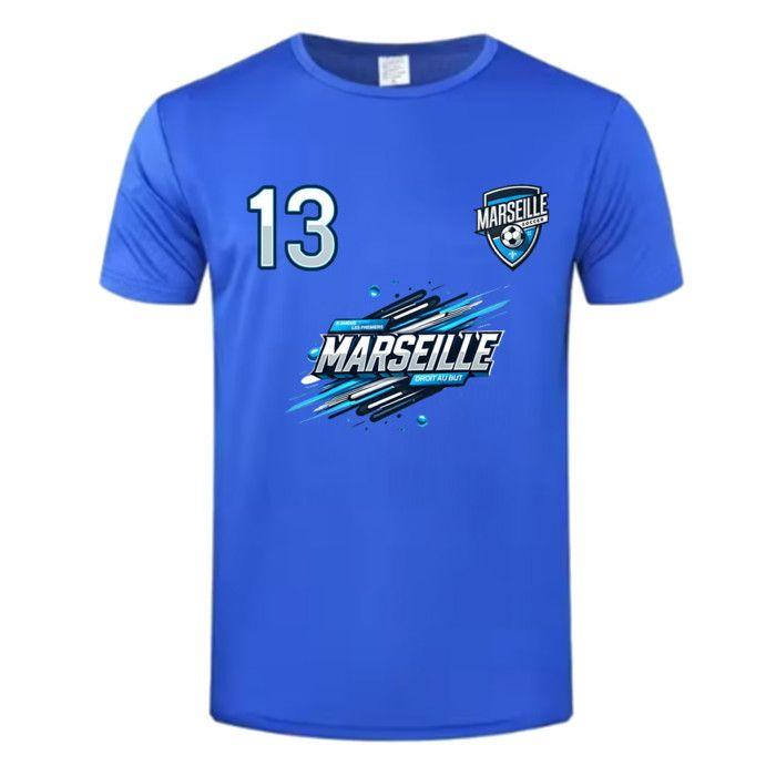Marseille Inspired Football Shirt - Unisex - S To XXL - - Royal Blue