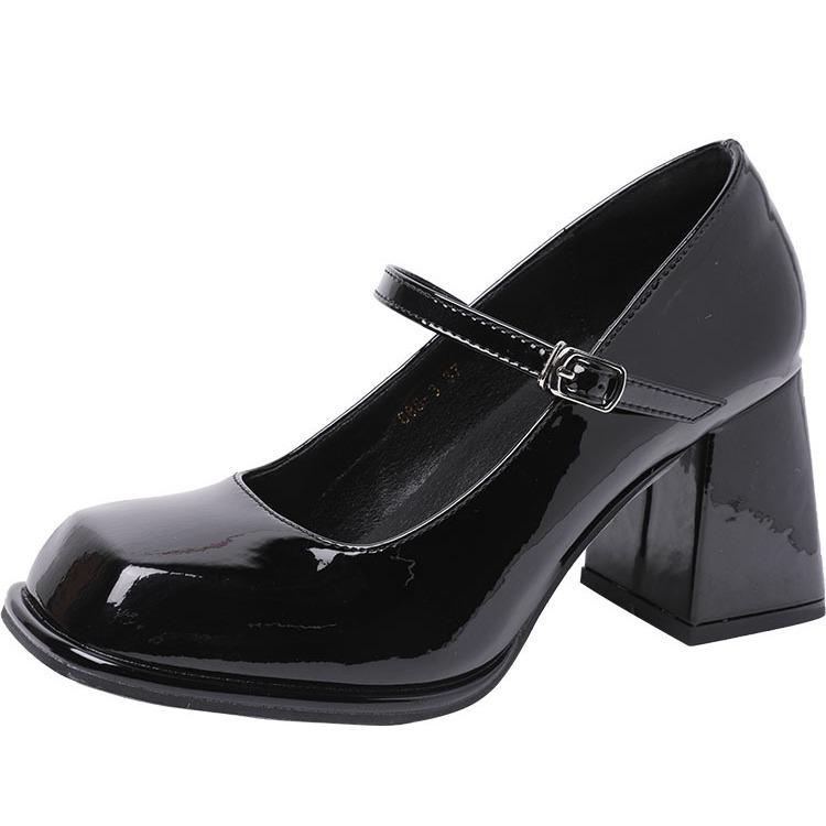 Fashion Women Mary Jane Shoes Elegant Square Toe Thick Heel Shoes Casual Party Dress Single Shoes 2025