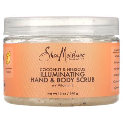 Aufhellendes Hand- und Körperpeeling mit Vitamin E, Kokosnuss und Hibiskus, 12 oz (340 gr)