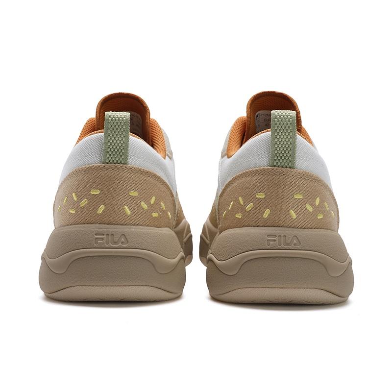 FILA BURGER Hamburger Shoes Breathable And Lightweight Low top Canvas Shoes Men's White Brown F12M532301FAL