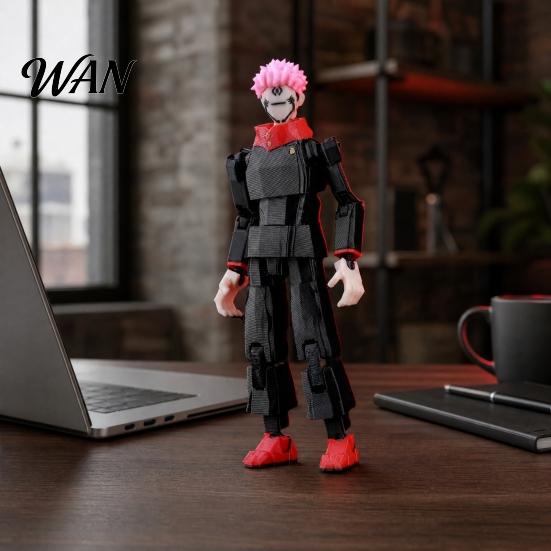 PLA Action Figure 3D Printed Anime Character Figure, Movable Joints with Desktop Decoration Accessories, Animation Model Ornament, Collectible