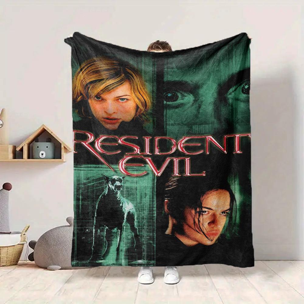 1Pc Resident Evil Biohazard Horror Flannel Blanket, Soft And Comfortable, Casual Warm, Camping Travel, Christmas, Halloween Xmas Gift L1525