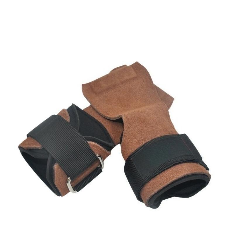 

Гимнастические перчатки-грипсы, противоскользящие, кожаные, защита для ладоней, для подтягиваний, горизонтальной перекладины, тяжелой атлетики, перчатки для спортзала коричневый