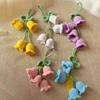 Hanging Decors Cute Bellflower Ornament for Backpacks Keychains Knitted Pendant