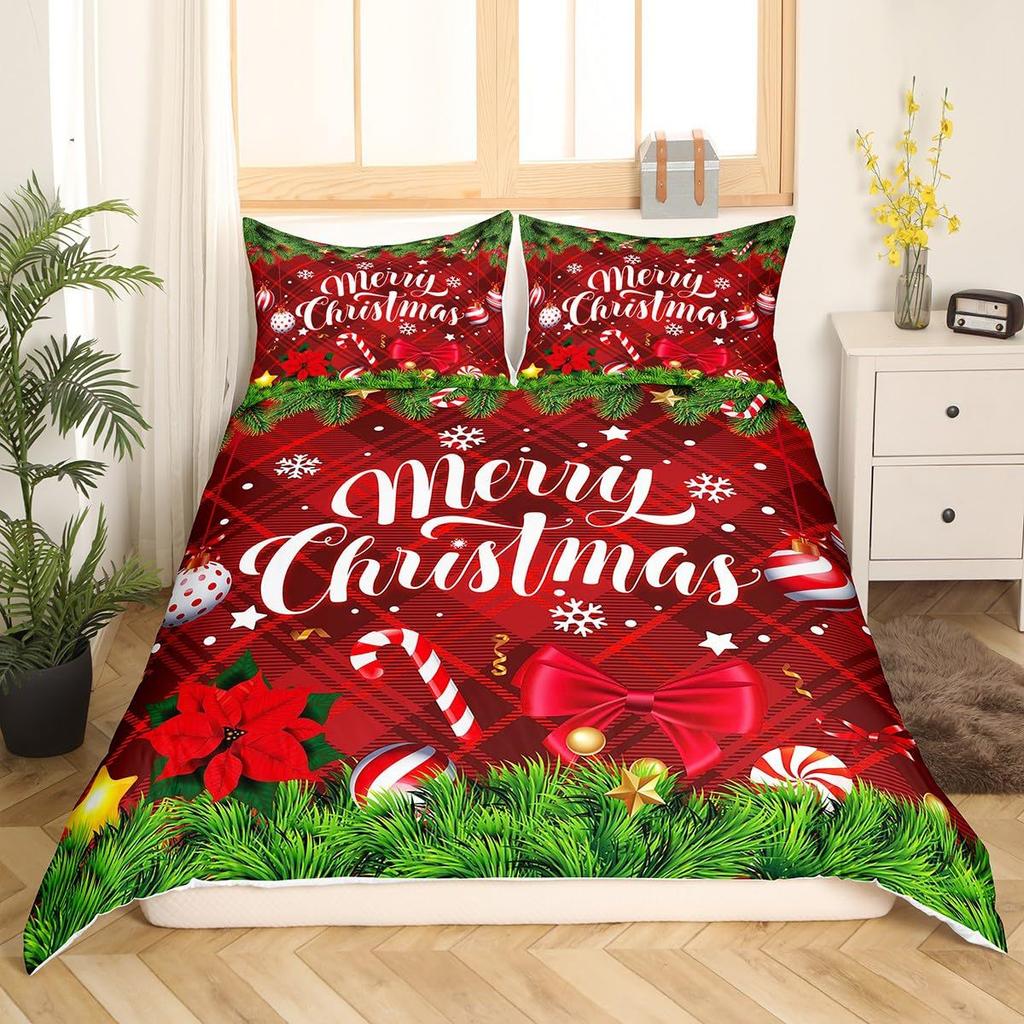 Santa Claus Down Comforter Set Bedding Set 3-piece Coverlet Set