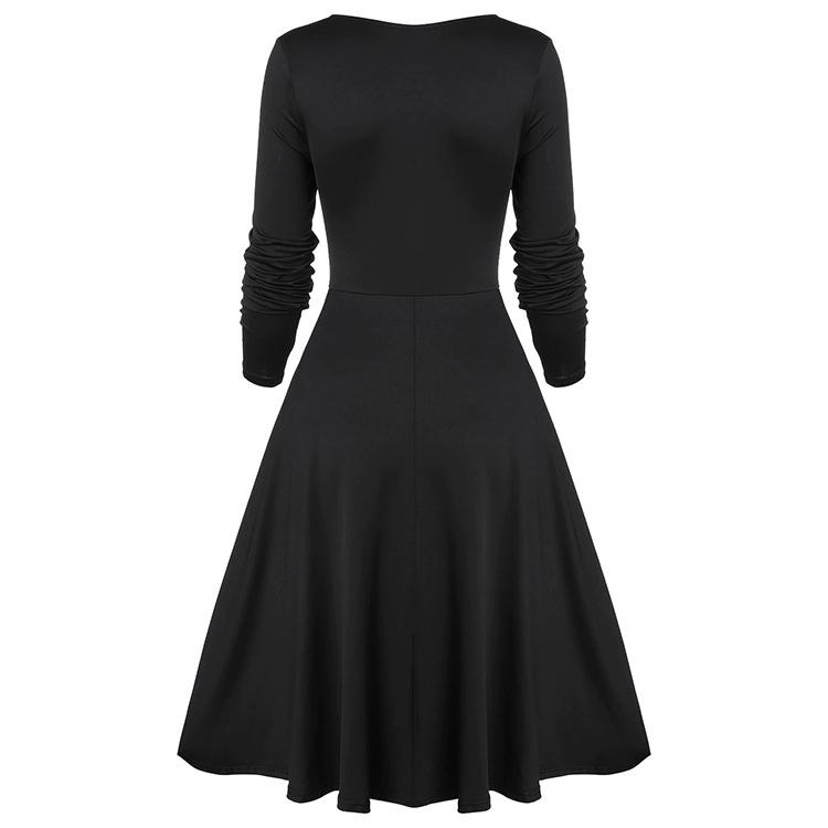 Dámská móda Úzký střih Krajka Etnický styl Vintage Prošívání Květinové šaty s dlouhým rukávem