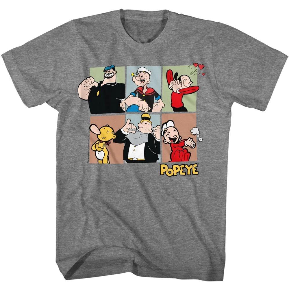 Popeye - Six Character Squares - Short Sleeve - Heather -  - Children s T-shirt 100