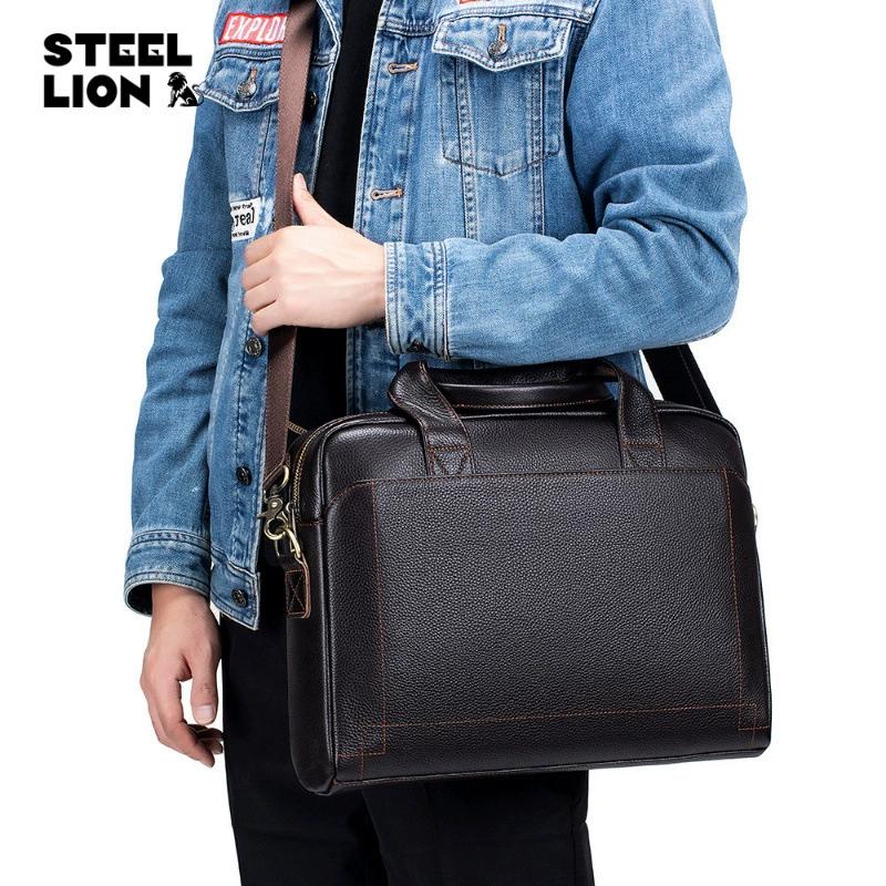 Business-Aktentasche aus hochwertigem Leder für Herren – Professionelle Laptop-Handtasche mit mehreren Fächern, strapazierfähige Büro-Arbeitstasche