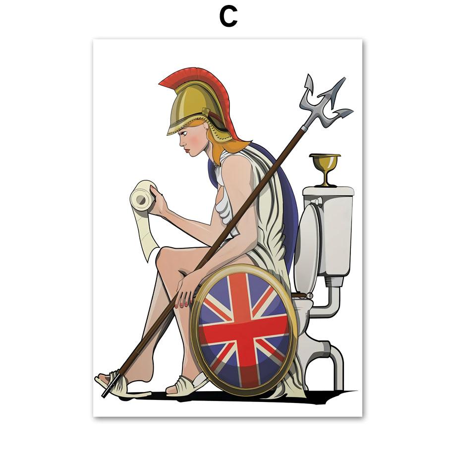 Funny Famous Figure Poster Toilet Wall Art Canvas Painting Nordic Posters and Prints Wall Pictures for Living Room Decor No Frame