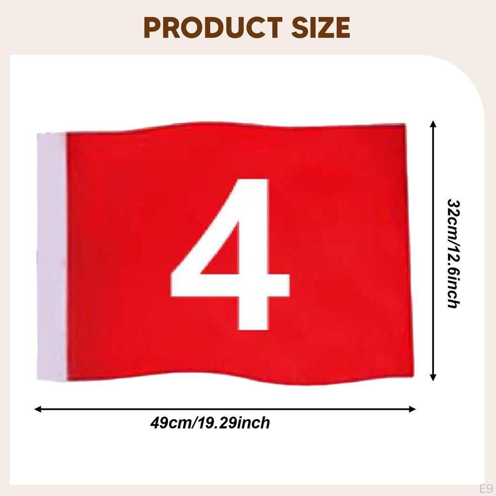 Golf Flag 19.3x12.6 Inch Large Numbered Portable Putting Green Red for Outdoor Yard Backyard