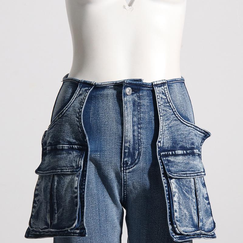 2025 Women's Japanese Retro High-Waist Patchwork Jeans